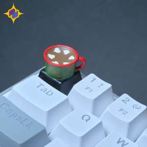 کیکپ کیبورد مکانیکال طرح فنجان قهوه آرت چند قلب | Coffee Cup Art Multiple Hearts keycap